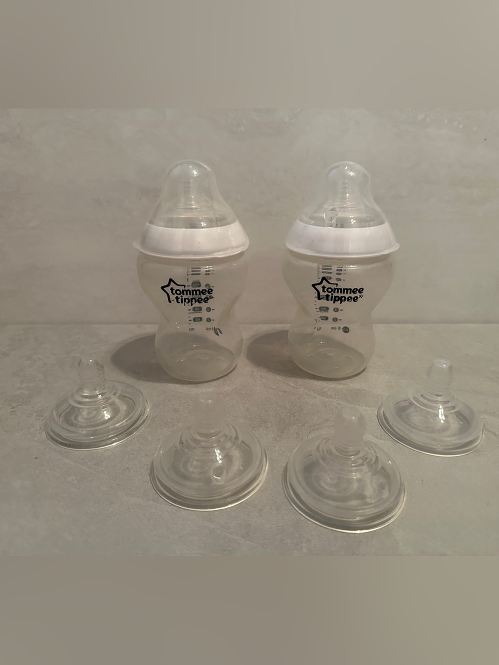 Set Of 2 Tommee Tippee 9oz Bottles Clear